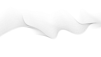 Abstract Black Line Wave Background on White