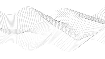 Black Wavy Line Pattern on White Background