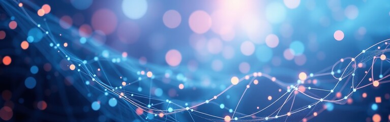 Abstract technology background with connecting lines and dots, symbolizing innovation