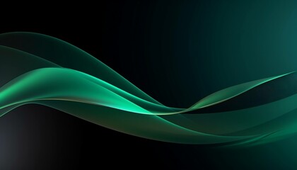 Obraz premium Abstract Teal and Green Wave Design Elegant Swirling Motion Background