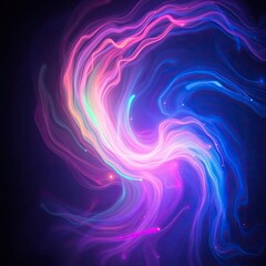 Fototapeta premium Swirling, vibrant neon light streams create an ethereal, abstract vortex