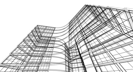 abstract houses modern architecture 3d