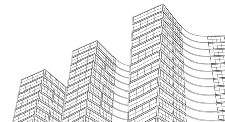 Fototapeta premium abstract houses modern architecture 3d