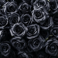 Dark Elegance A Stunning Collection of Black Roses,  Gothic Floral Photography, Dramatic Close-Up