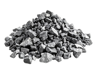 A pile of crushed stones with irregular shapes and rough textures.