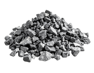 A pile of crushed stones with irregular shapes and rough textures.