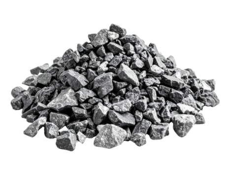 A pile of crushed stones with irregular shapes and rough textures.
