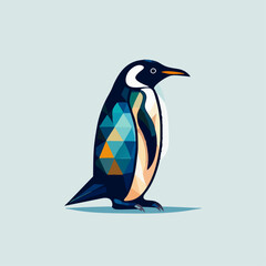 Obraz premium penguins; illustration, company logo; mosaic