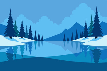 winter landscape with trees