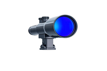Sleek, modern telescope with blue lens, designed for stargazing and astronomical observations. compact design and adjustable mount make it ideal for both beginners and enthusiasts