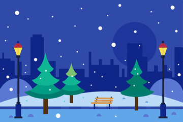 Fototapeta premium winter landscape with christmas tree