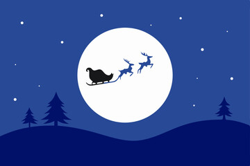 Fototapeta premium vector illustration of a christmas night