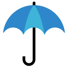 Simple Blue Umbrella Icon
