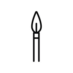 Simple line art spear icon, sharp point,  elegant design, refined, minimalist style.