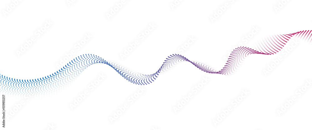 Fototapete Flowing Dot Wave halftone gradient pattern on transparent background	

