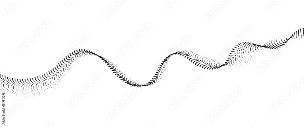 Aufkleber Flowing Dot Wave halftone gradient pattern on transparent background	
