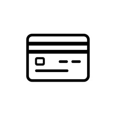 Minimal black outlined credit card icon with clean line art 
