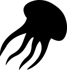 Elegant Jellyfish Silhouette Illustration A Flat Design with a Clean Aesthetic Perfect for Marine Biology or Ocean Themed Projects and
