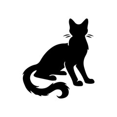 black cat on white background vector