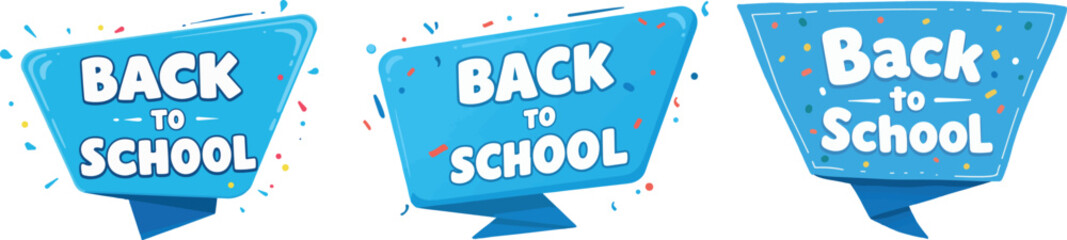 Back to School Vector Banner Design with Confetti for Educational Promotion