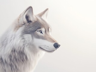 Obraz premium Elegant Arctic Wolf with Pale Fur in Profile 