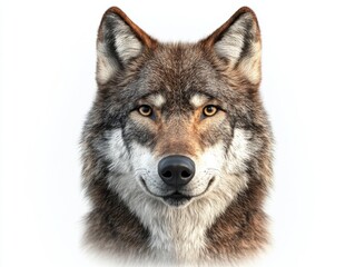 Fototapeta premium Front Facing Portrait of Majestic Gray Wolf 