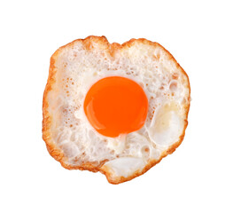 Fried egg , Fried sunny side up egg on transparent png top view