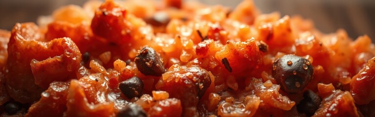 Delicious homemade apricot jam with plum pieces, a traditional fruit preserve recipe