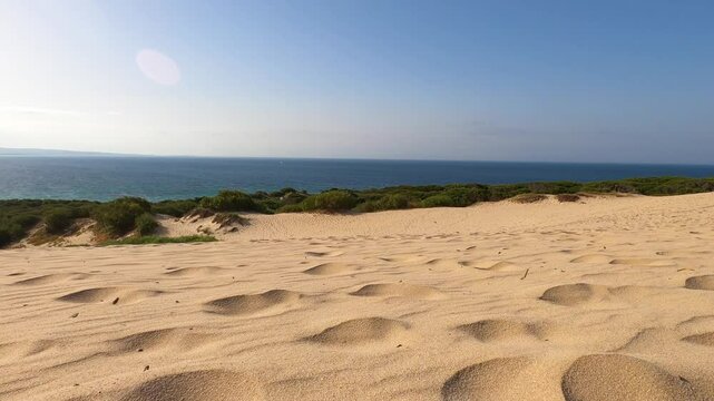Dune of Bolonia on Atlantic ocean coast in Tarifa, Andalusia, Spain