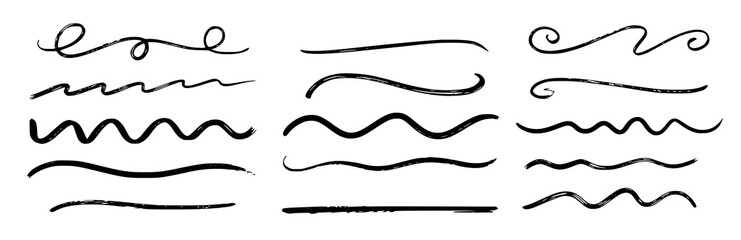 Hand drawn brushstroke underlines and decorative elements