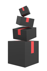 Parcel Box. 3D box. 3D illustration.