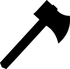 Axe Silhouette Icon Clipart Image Isolated on White Background Featuring a Sharp Blade and a Wooden Handle for Lumberjack or