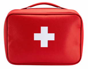 Comprehensive first aid kit equipped with essential medical supplies for emergency situations and promoting health and safety awareness isolate on transparent background