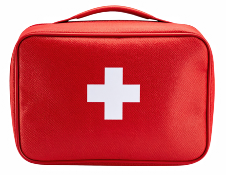 Comprehensive first aid kit equipped with essential medical supplies for emergency situations and promoting health and safety awareness isolate on transparent background
