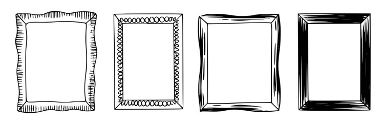Hand drawn frame collection in black and white