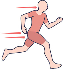 Fototapeta premium Illustration of a runner in motion, symbolizing speed and athleticism.