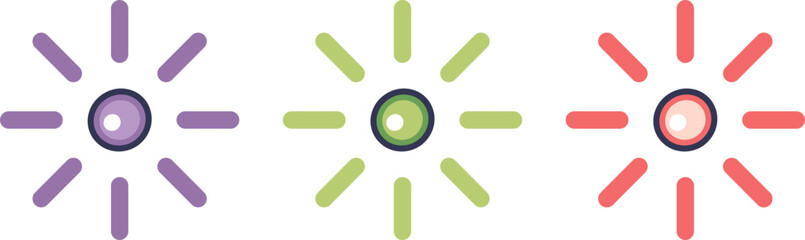 Three colorful radial patterns symbolize chemical signals and molecular interactions.