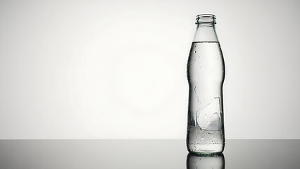 High-resolution product image of cold water bottle with condensation
