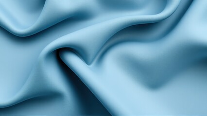 Obraz premium Elegant light blue fabric with smooth folds, creating a calming and soft texture
