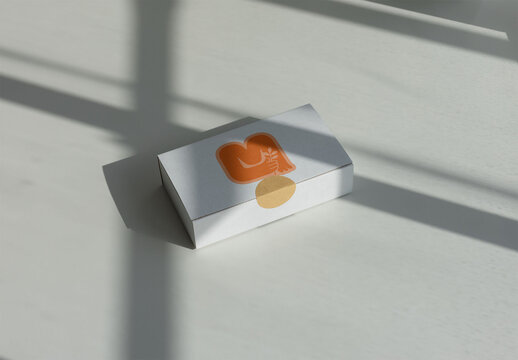 White Cardboard Delivery Box Mockup on Table
