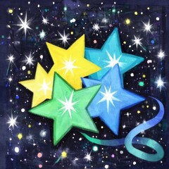 Obraz premium golden stars on blue background