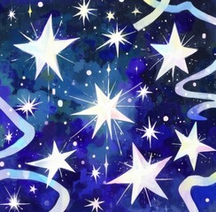 stars twinkle in the night sky, fluorescent, halo, festive background wallpaper	
