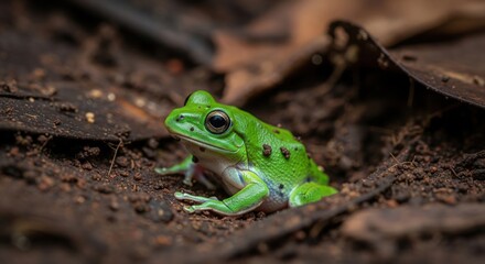 African Rain Frog, rain frog 4k hd high quality wallpaper background picture | Close-Up Realistic African Rain Frog in Rainy Natural Habitat