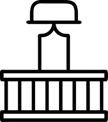 balcony vector outline icon on white or transparent background