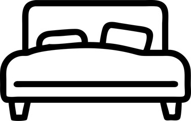 bedroom vector outline icon on white or transparent background