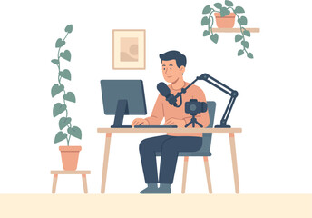 a man work from home