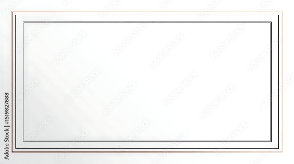 Fototapete pure white canvas with decorative edging on all sides, featuring a clean minimalistic border style a