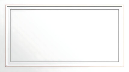 Obraz premium Pure white canvas with decorative edging on all sides, featuring a clean minimalistic border style and an empty center space, ideal for modern flat design or personalized content placement