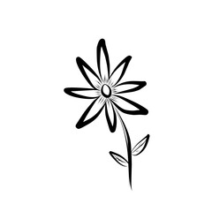 Simple outline of flower vector 