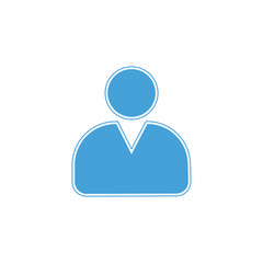 Flat Blue User Avatar Icon – Simple Vector Profile Symbol for Web and App Design